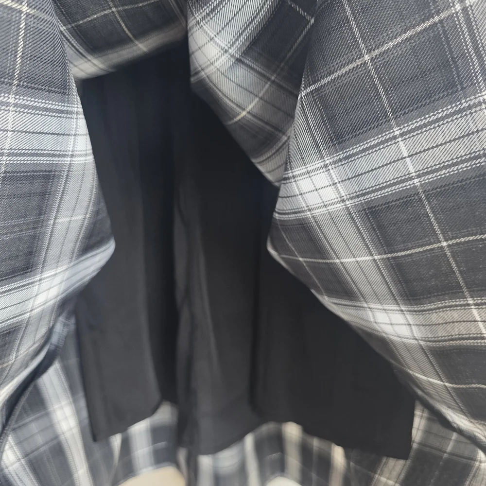 Nikki Lund Plaid Belted A Line Skirt - Black and White - Picture 8 of 10